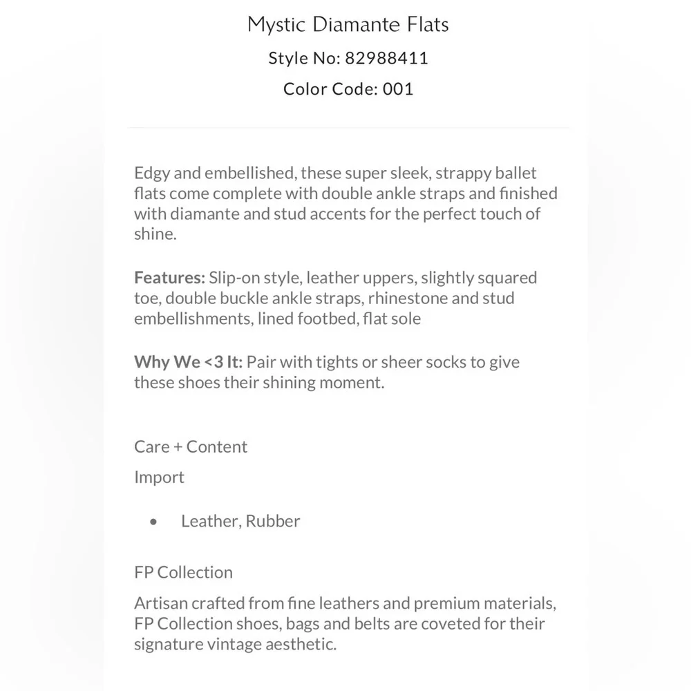 Free People Mystic Diamanté Flats Size 6.5 New - Picture 5 of 15